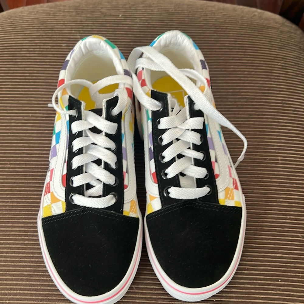 Rainbow Checkered Vans